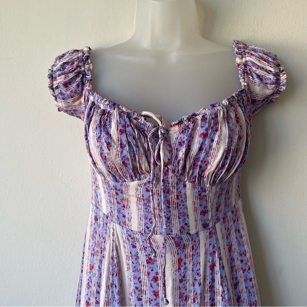Urban‎ Outfitters  Olympia Lilac Urban Outfitters Floral Midi Dress Size Small - Picture 4 of 10